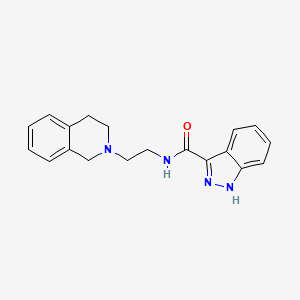 molecular formula C19H20N4O B8482765 N-[2-(1,2,3,4-tetrahydro-2-isoquinolinyl)ethyl]-1H-indazole-3-carboxamide 