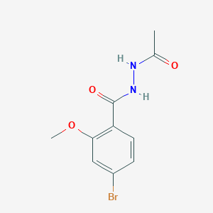 molecular formula C10H11BrN2O3 B8482825 N'-acetyl-4-bromo-2-methoxybenzohydrazide 
