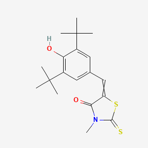 molecular formula C19H25NO2S2 B8482914 5-[[3,5-Bis(1,1-dimethylethyl)-4-hydroxyphenyl]methylene]-3-methyl-2-thioxo-4-thiazolidinone CAS No. 107889-33-8