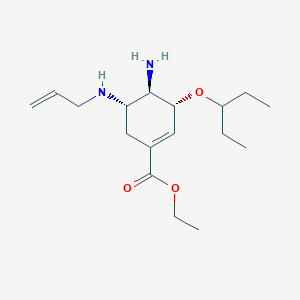 1-Cyclohexene-1-carboxylic acid, 4-amino-3-(1-ethylpropoxy)-5-(2-propen-1-ylamino)-, ethyl ester, (3R,4R,5S)-
