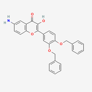 molecular formula C29H23NO5 B8482941 2-(3,4-dibenzyloxyphenyl)-3-hydroxy-6-amino-4H-1-benzopyran-4-one 