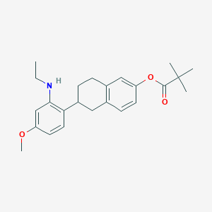 molecular formula C24H31NO3 B8482951 6-(2-(Ethylamino)-4-methoxyphenyl)-5,6,7,8-tetrahydronaphthalen-2-yl pivalate 