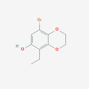molecular formula C10H11BrO3 B8482959 8-Bromo-5-ethyl-2,3-dihydro-benzo[1,4]dioxin-6-ol 