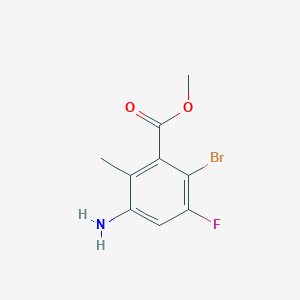 molecular formula C9H9BrFNO2 B8482964 Methyl 3-amino-6-bromo-5-fluoro-2-methylbenzoate 