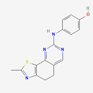 molecular formula C16H14N4OS B8482985 4-(2-Methyl-4,5-dihydro-thiazolo[4,5-h]quinazolin-8-ylamino)-phenol CAS No. 827598-41-4