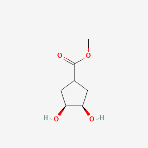 molecular formula C7H12O4 B8483181 Methyl (3S,4R)-3,4-dihydroxycyclopentanecarboxylate 