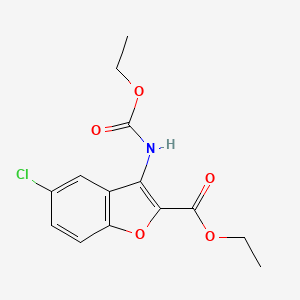 5-Chloro-3-ethoxycarbonylamino-benzofuran-2-carboxylic acid ethyl ester