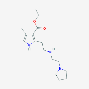 molecular formula C16H27N3O2 B8483261 4-methyl-2-[2-(2-pyrrolidin-1-yl-ethylamino)-ethyl]-1H-pyrrole-3-carboxylic acid ethyl ester 