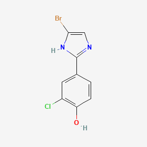 molecular formula C9H6BrClN2O B8483316 4-Bromo-2-(3-chloro-4-hydroxyphenyl)-imidazole 