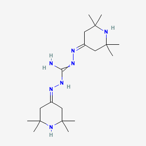 molecular formula C19H37N7 B8483334 N',2-Bis(2,2,6,6-tetramethylpiperidin-4-ylidene)hydrazine-1-carbohydrazonamide CAS No. 64636-27-7