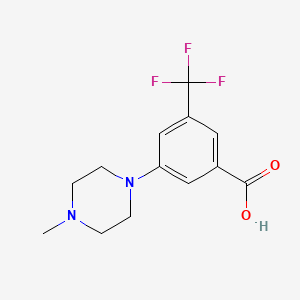 molecular formula C13H15F3N2O2 B8483336 3-(4-Methyl-piperazin-1-yl)-5-trifluoromethyl-benzoic acid 