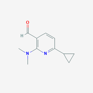 molecular formula C11H14N2O B8483342 6-Cyclopropyl-2-(dimethylamino)nicotinaldehyde 