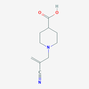 molecular formula C10H14N2O2 B8483368 2-(4-Carboxy-1-piperidylmethyl)propenenitrile 