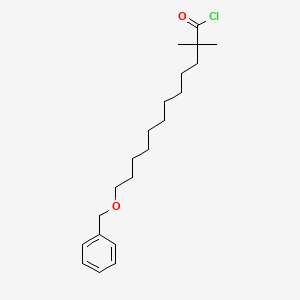 molecular formula C21H33ClO2 B8483382 12-Benzyloxy-2,2-dimethyldodecanoyl chloride CAS No. 88088-76-0