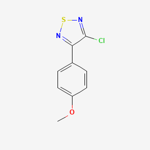 molecular formula C9H7ClN2OS B8483397 3-Chloro-(4-methoxy-phenyl)-1,2,5-thiadiazole 