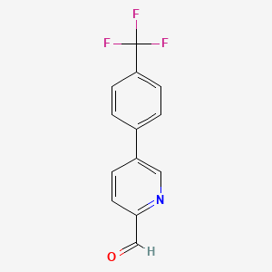 molecular formula C13H8F3NO B8483402 5-(4-(Trifluoromethyl)phenyl)picolinaldehyde 