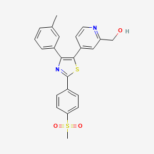 4-[4-(3-Methylphenyl)-2-(4-methylsulfonylphenyl)-1,3-thiazol-5-YL]-2-pyridylmethanol