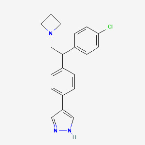 molecular formula C20H20ClN3 B8483482 1H-Pyrazole, 4-[4-[2-(1-azetidinyl)-1-(4-chlorophenyl)ethyl]phenyl]- CAS No. 857531-26-1