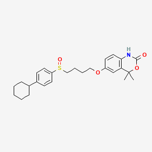 molecular formula C26H33NO4S B8483496 1,4-Dihydro-6-(4-((4-cyclohexylphenyl)sulfinyl)butoxy)-4,4-dimethyl-2H-3,1-benzoxazin-2-one CAS No. 89431-78-7
