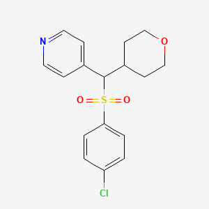 molecular formula C17H18ClNO3S B8483503 4-[(4-Chlorobenzene-1-sulfonyl)(oxan-4-yl)methyl]pyridine CAS No. 558462-65-0