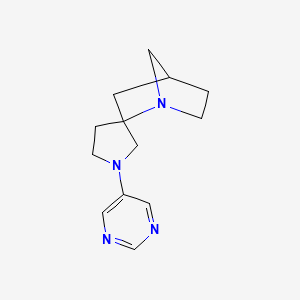 molecular formula C13H18N4 B8483508 1'-(5-Pyrimidinyl)-spiro[1-azabicyclo[2.2.1]heptane-2,3'-pyrrolidine] CAS No. 646055-86-9