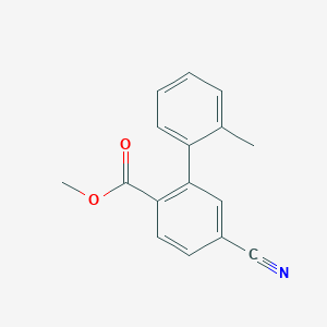 molecular formula C16H13NO2 B8483564 Methyl 4-cyano-2-(2-methylphenyl)benzoate 