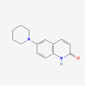 molecular formula C14H16N2O B8483570 2(1H)-Quinolinone, 6-(1-piperidinyl)- CAS No. 116942-29-1