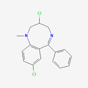molecular formula C17H16Cl2N2 B8483604 1,5-Benzodiazocine, 3,8-dichloro-1,2,3,4-tetrahydro-1-methyl-6-phenyl- CAS No. 55178-94-4