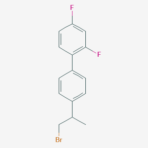 molecular formula C15H13BrF2 B8483628 4'-(1-Bromopropan-2-yl)-2,4-difluoro-1,1'-biphenyl CAS No. 62575-30-8