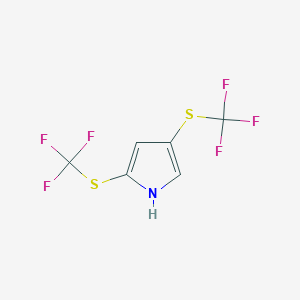 molecular formula C6H3F6NS2 B8483713 2,4-Bis[(trifluoromethyl)sulfanyl]-1H-pyrrole CAS No. 62665-36-5