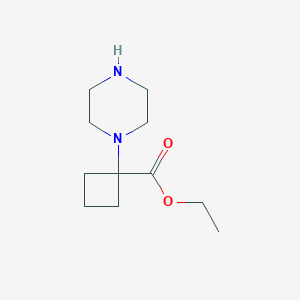 Ethyl 1-(piperazin-1-yl)cyclobutanecarboxylate