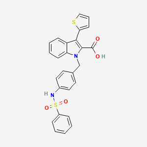 1h-Indole-2-carboxylic acid,1-[[4-[(phenylsulfonyl)amino]phenyl]methyl]-3-(2-thienyl)-