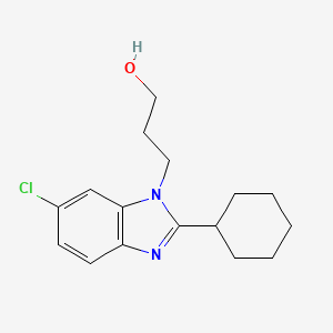 molecular formula C16H21ClN2O B8483914 6-chloro-2-cyclohexyl-1H-benzimidazole-1-propanol 