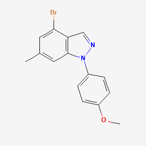 molecular formula C15H13BrN2O B8483926 1h-Indazole,4-bromo-1-(4-methoxyphenyl)-6-methyl- 