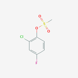 molecular formula C7H6ClFO3S B8483969 2-Chloro-4-fluorophenyl methanesulfonate 