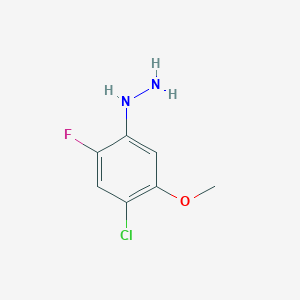 molecular formula C7H8ClFN2O B8484008 4-Chloro-2-fluoro-5-methoxyphenylhydrazine 