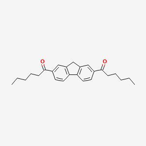 molecular formula C25H30O2 B8484105 1-(7-hexanoyl-9H-fluoren-2-yl)-hexan-1-one CAS No. 61314-07-6