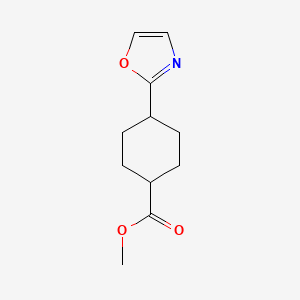 molecular formula C11H15NO3 B8484130 trans-4-Oxazol-2-yl-cyclohexanecarboxylic acid methyl ester 