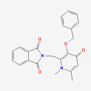 molecular formula C23H20N2O4 B8484179 1,6-Dimethyl-2-phthalimidomethyl-3-benzyloxypyridin-4(1H)-one 