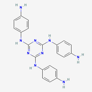 molecular formula C21H21N9 B8484194 2,4,6-Tris(p-aminoanilino)-1,3,5-triazine CAS No. 80587-86-6