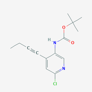 Tert-butyl 4-(but-1-ynyl)-6-chloropyridin-3-ylcarbamate