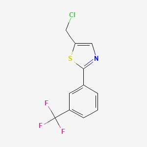 molecular formula C11H7ClF3NS B8484413 2-[3-(Trifluoromethyl)phenyl]-5-(chloromethyl)-1,3-thiazole 