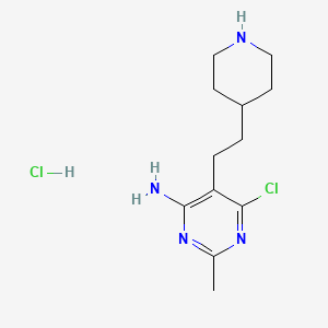 molecular formula C12H20Cl2N4 B8484450 6-Chloro-2-methyl-5-(2-(piperidin-4-YL)ethyl)pyrimidin-4-amine hcl 