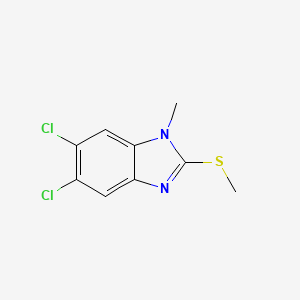 molecular formula C9H8Cl2N2S B8484489 1H-Benzimidazole, 5,6-dichloro-1-methyl-2-(methylthio)- CAS No. 70867-61-7