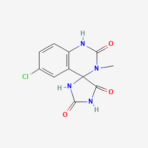 molecular formula C11H9ClN4O3 B8484540 6'-Chloro-3'-methylspiro(imidazolidine-4,4'(1'H)-quinazoline)-2,2',5(3'H)-trione 