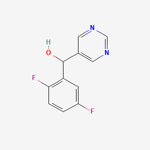 molecular formula C11H8F2N2O B8484558 5-[(2,5-Difluorophenyl)-hydroxymethyl]pyrimidine 