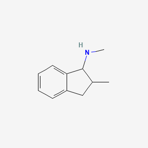molecular formula C11H15N B8484572 2,3-dihydro-N,2-dimethyl-1H-inden-1-amine 