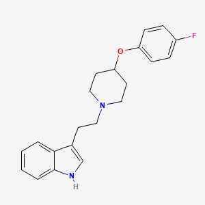 molecular formula C21H23FN2O B8484585 1h-Indole,3-[2-[4-(4-fluorophenoxy)-1-piperidinyl]ethyl]- 
