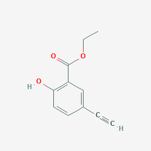 molecular formula C11H10O3 B8484609 Ethyl 5-ethynyl-2-hydroxybenzoate 