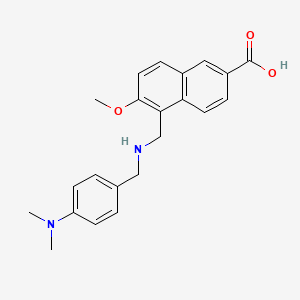 molecular formula C22H24N2O3 B8484619 5-({[4-(Dimethylamino)benzyl]amino}methyl)-6-methoxy-2-naphthoic acid 